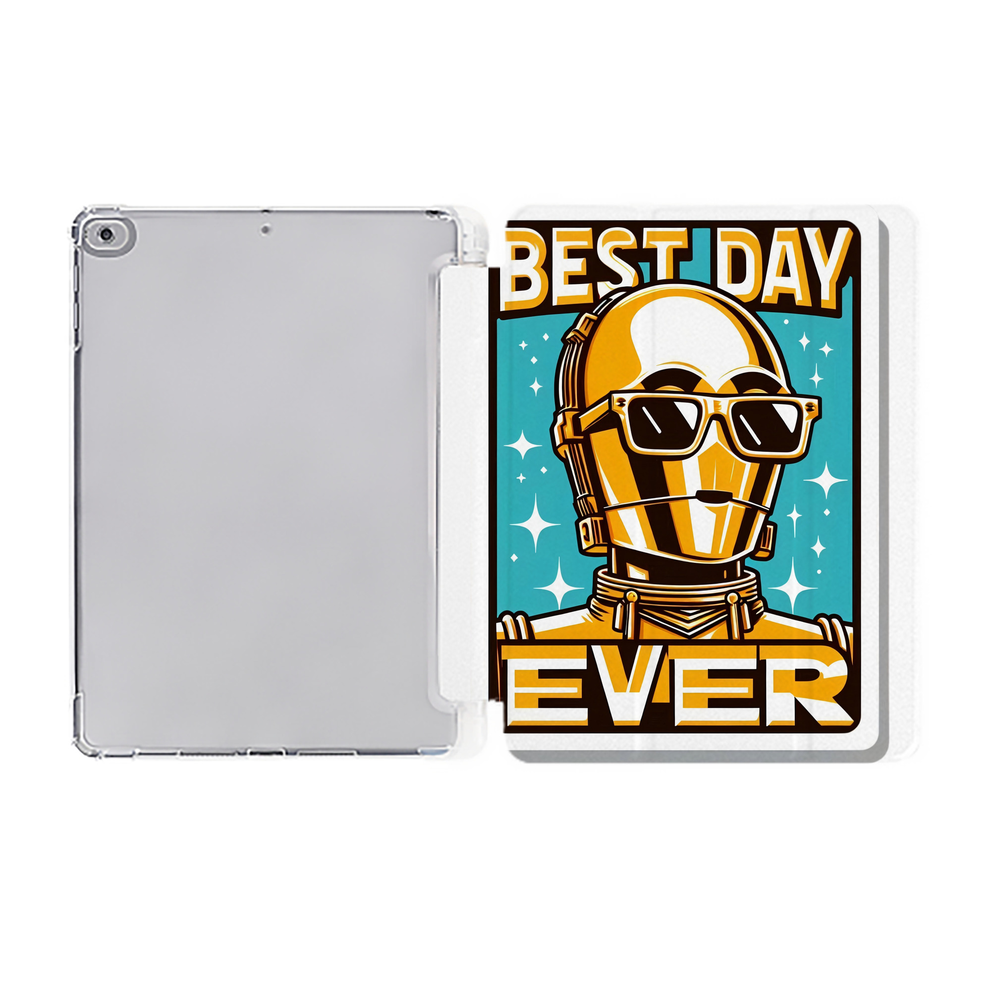 （画像用） スター・ウォーズ Star Wars IPad ケース ペン収納付き 三つ折りスタンド PUレザー×シリコン 対応機種9.5/10.5/10.9インチ